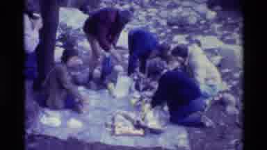 British Columbia USA (1981): Large Crowd Eating Talking Walking Lunch Food