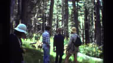 British Columbia USA (1981): Group Of Men Standing Outside Taking In The Woods