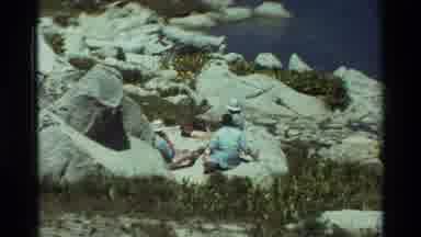 British Columbia USA (1981): Two Men Among Rocks And Stones Talking And Looking At