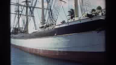 Hawaii USA (1981): Sailing Ship At Dock Near Shore On Placid Water On A Sunny Day
