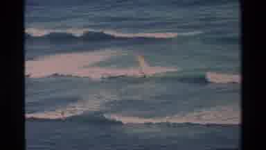 Hawaii USA (1981): People On Solo Canoes Moving In The River Amidst Running River