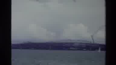 New Zealand (1981): Bridge Overlooking A Huge Body Of Water Flowing With Waves