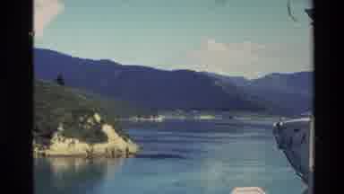 New Zealand (1981): Water Boat On A Lake Near Mountains Green Scenery Natural
