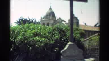 Carmel California USA (1982): Carmel Mission Basilica Outside Cross And Building