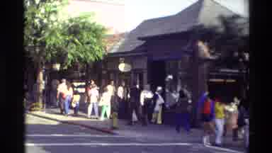 Carmel California USA (1982): Crowded Sidewalk Town City Neighborhood People Cars