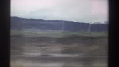 Taiwan-1982: Moving Vehicle View of Rural Landscape and Passing Train