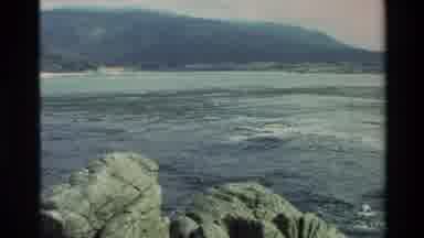 Carmel California USA (1982): Panoramic View Of Shoreline With Water Crashing