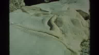 Carmel California USA (1982): Rocks Camera Panning Old Footage Greenery Flash