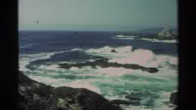 Carmel California USA (1982): Waves Crashing Onto A Rocky Shore