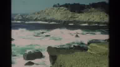 Carmel California USA (1982): Shooting Video Of Ocean Waves Hitting Rocks During