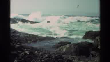 Carmel California USA (1982): Largest Waves Beating On The Shore Full Of Rocks