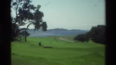 Carmel California USA (1982): Golf Course Near The Ocean Being Mowed By One Guy