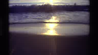 Carmel California USA (1982): Sunset Reflecting Off The Tide Of A Sandy Beach And