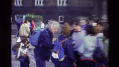 Denmark (1982): Crowd In A Busy Square Near Beautiful Buildings Many Bicycle