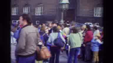 Denmark (1982): People Gathering In A Group To View Young Kids Amazing Outfits