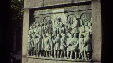 Denmark (1982): Ancient Stone Sculpture Of People On A Wall And A Woman Wearing