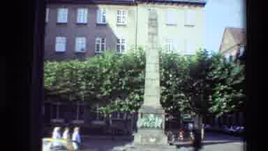 Denmark (1982): People Walking In Downtown Area With Historic Buildings Statues