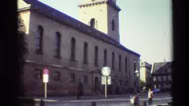 Denmark (1982): Old Church Street Signs People Cars Old Buildings