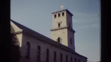 Denmark (1982): Footage Of Church Steeple During The Day As Well As Observation