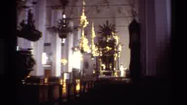 Denmark (1982): Inside A Beautiful Cathedral Church Filled With Bright Yellow