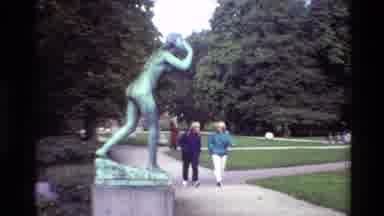 Denmark (1982): A Large Park With Statue Trees Meadow And Lot Of Visitors