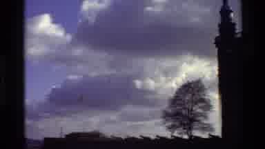Denmark (1982): Landscape View Of A Tower Overlooking A Field Of Green Grass And A