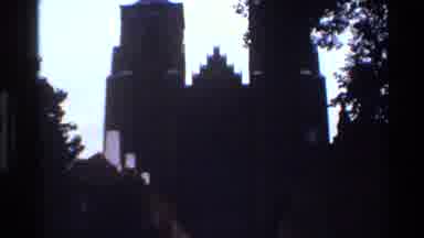 Denmark (1982): City Camera Pan Up See Trees To Architecture Local Cathedral