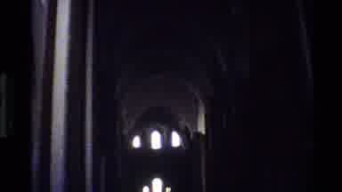 Denmark (1982): Illuminated Church Building And Windows And White Statutes At