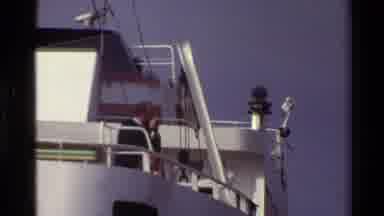 Denmark (1982): boat moving in harbor