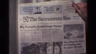Sacramento California USA (1982): Someone Holding The Sacramento Bee Newspaper And