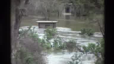 Sacramento California USA (1982): Flat Roofed Structure Partially Submerged In