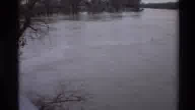 Sacramento California USA (1982): Flood Waters Have Spread Out Of A River Channel