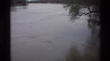 Sacramento California USA (1982): The Big River Full Of Water To Show The End