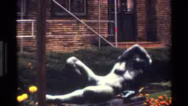 Denmark (1983): Plaster Human Sculpture In Private Yard