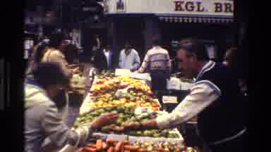 Denmark (1983): Street Market Fruits Flowers Vendors Customers Purchase Camera
