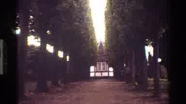 Denmark (1983): Approaching An Outlying Tudor Style Building On A Tree Lined Path