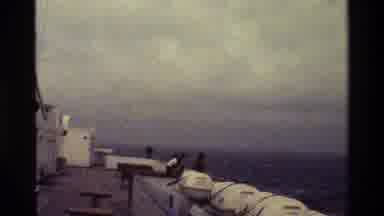 Denmark (1983): Deck Of A Ship With Passengers Ocean Waves And Island