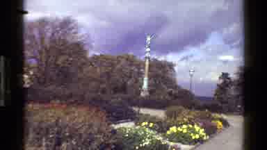 Denmark (1983): Worker Tending Garden With Sculpture Along A Path Filled With