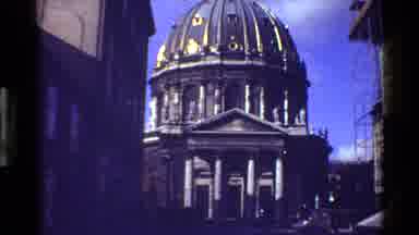 Denmark (1983): A Gothic Style Building With A Dome Atop It Followed By Images Of