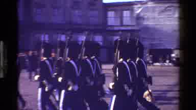 Denmark (1983): Group Of Soldiers In High Uniform Marching Together While Entering