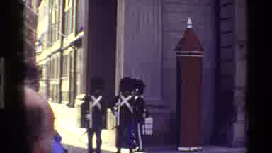 Denmark (1983): Guards Wearing Bearskin Hats March In Front Of A Palace While