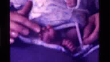 California USA (1975): New Born Baby With Family