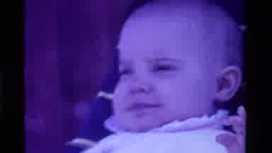 California USA (1975): Very Cute White Baby Laughing And Dressed In White