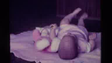 California USA (1975): Washing A Little Cute Baby