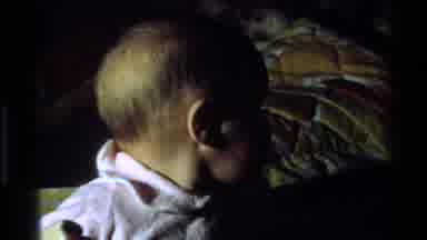 California USA (1977): Confused Baby Looking Around
