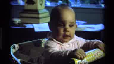California USA (1977): Cute Baby In Walker