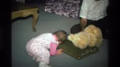 California USA (1977): Caring Grandfather Cares Caresses And Plays With Grandson