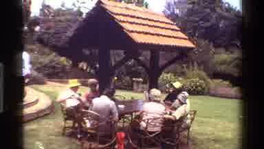 Kenya (1983): Relaxing Happy Time People Open-Air Garden Eating Drinking Food
