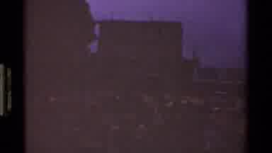 Kenya-1983: Water Buffalo Wading in River at Dusk, Rural Village Scene
