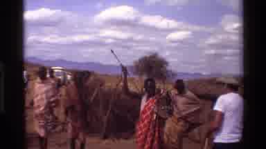 Kilaguni Kenya (1983): African Warrior With Shields And Large Pikes With Tourists